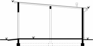 Przekrój projektu G26 - Budynek garażowy