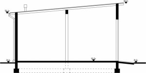 Przekrój projektu G26 - Budynek garażowy w wersji lustrzanej