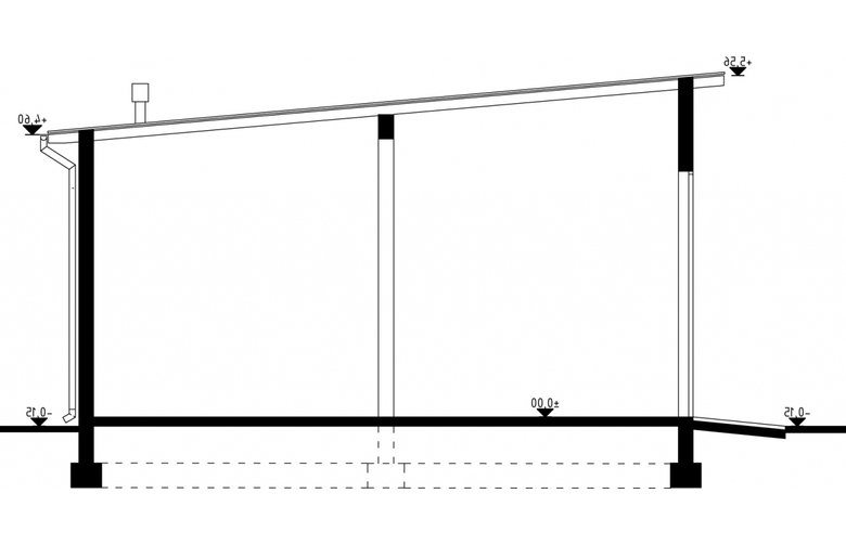 Projekt domu energooszczędnego G26 - Budynek garażowy - przekrój 1