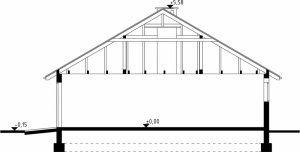 Przekrój projektu G27 - Budynek garażowo - gospodarczy