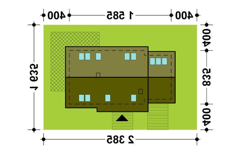 Projekt domu wielorodzinnego TK8GL1 - Usytuowanie - wersja lustrzana