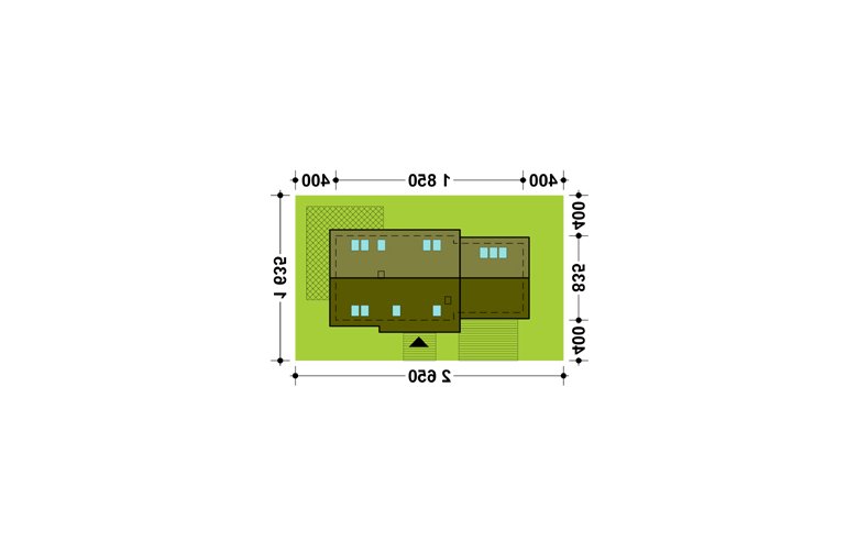 Projekt domu parterowego TK8GL2 - Usytuowanie - wersja lustrzana