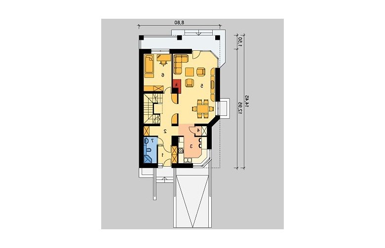 Projekt domu wielorodzinnego LK&736 - parter