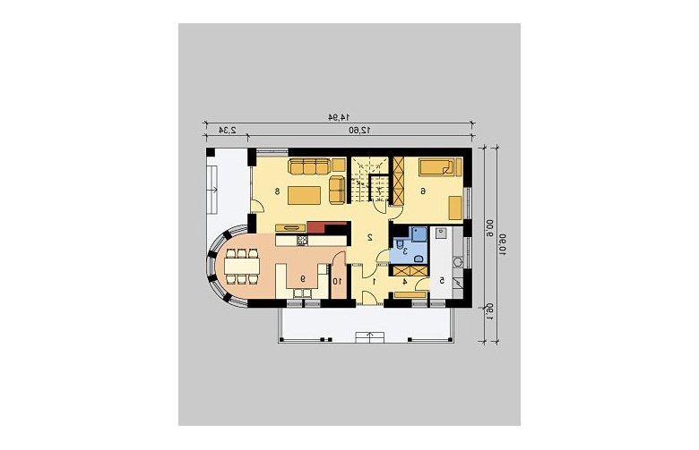 Projekt domu wielorodzinnego LK&742 - parter