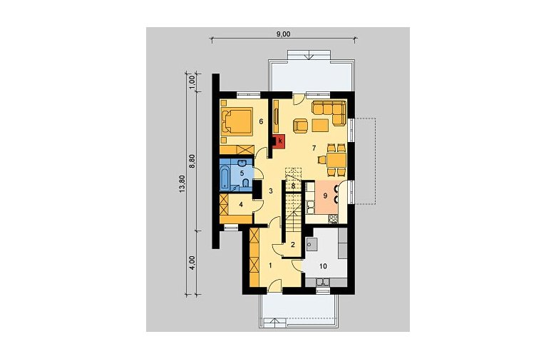 Projekt domu wielorodzinnego LK&752 - parter