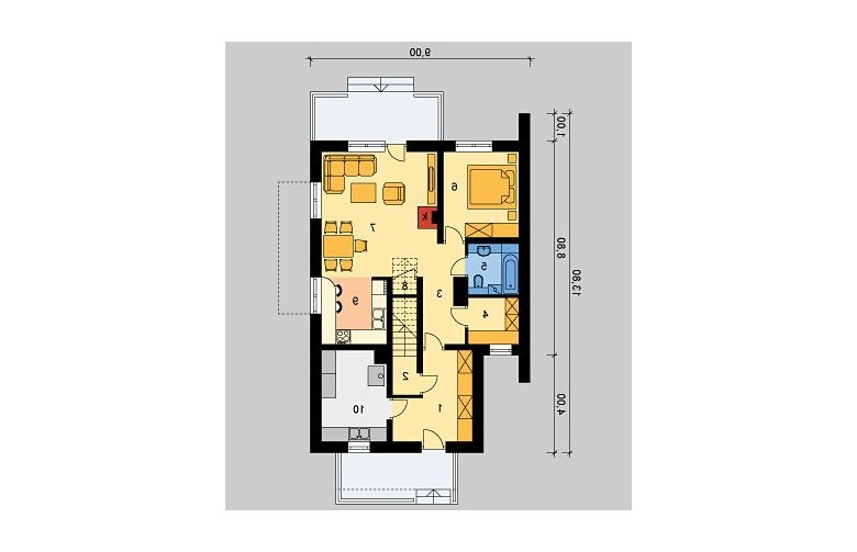 Projekt domu wielorodzinnego LK&752 - parter