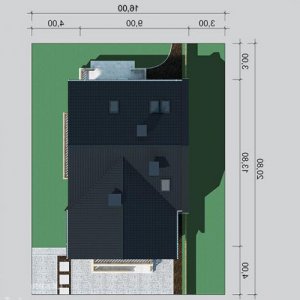 Usytuowanie budynku LK&752 w wersji lustrzanej