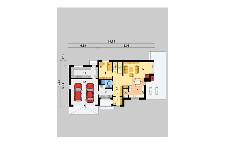 Projekt domu wielorodzinnego LK&756 - parter