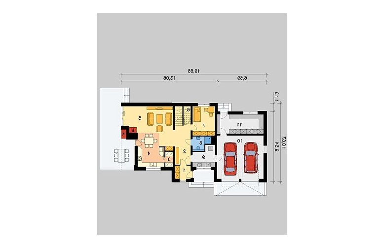 Projekt domu wielorodzinnego LK&756 - parter