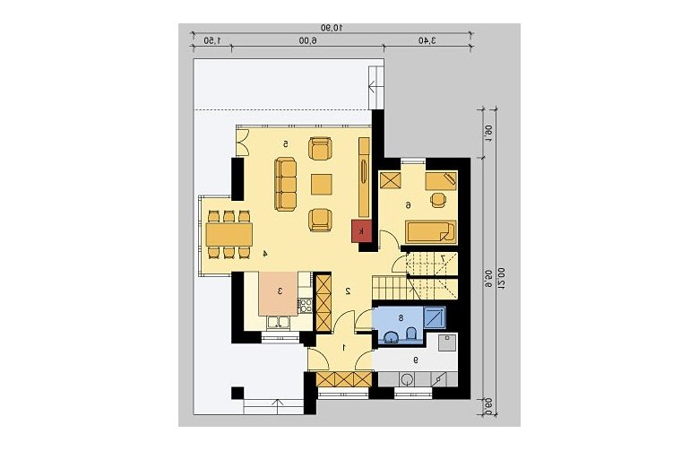 Projekt domu wielorodzinnego LK&761 - parter