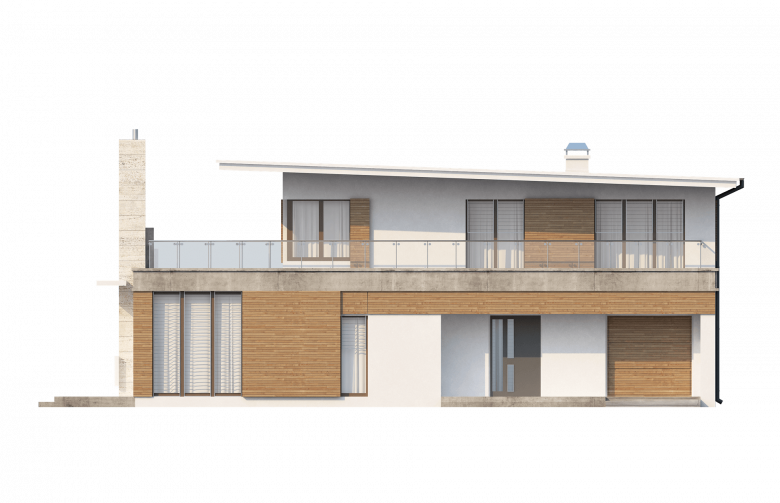 Projekt domu piętrowego Zx21 - elewacja 3
