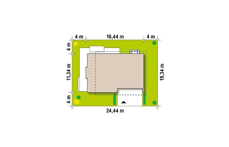 Projekt domu piętrowego Zx21 - Usytuowanie