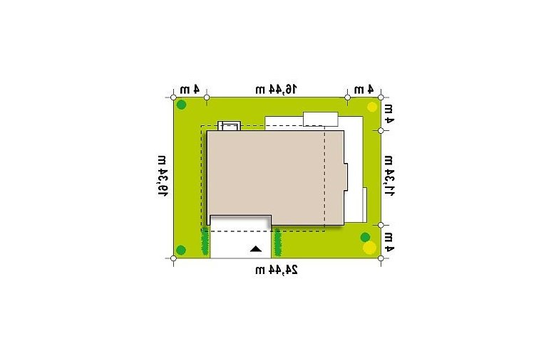 Projekt domu piętrowego Zx21 - Usytuowanie - wersja lustrzana