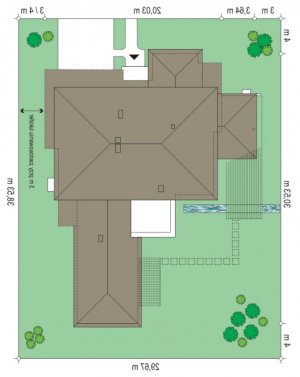 Usytuowanie budynku Willa z basenem (230) w wersji lustrzanej