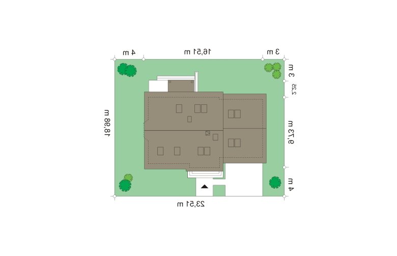 Projekt domu wielorodzinnego Bryza 2 (28) - Usytuowanie - wersja lustrzana