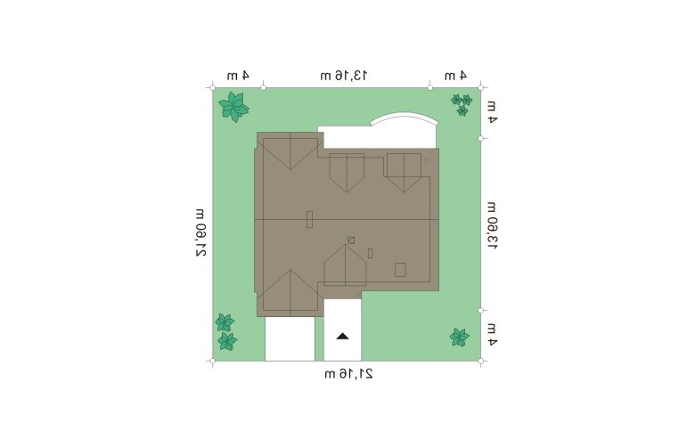 Projekt domu z poddaszem Cukiereczek (34) - Usytuowanie - wersja lustrzana