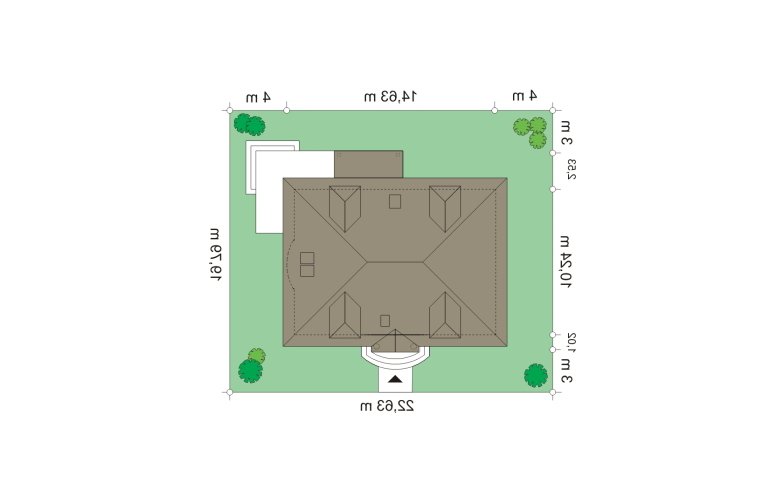 Projekt domu piętrowego Hetman (85) - Usytuowanie - wersja lustrzana