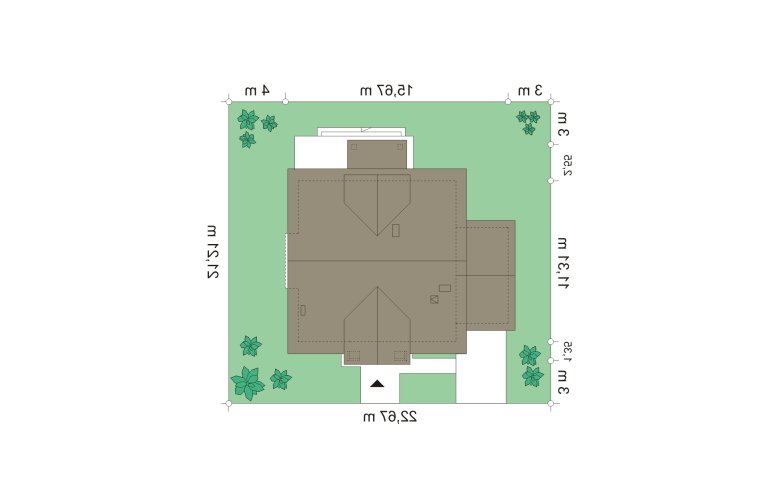 Projekt domu wielorodzinnego Gagatek (78) - Usytuowanie - wersja lustrzana