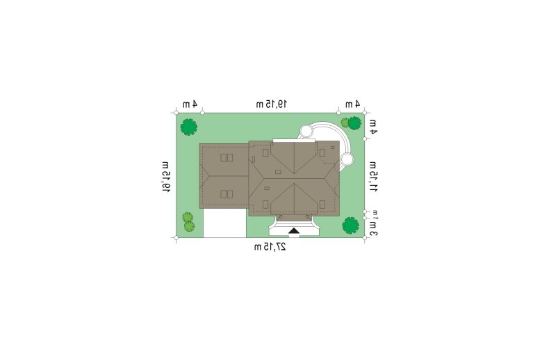 Projekt domu parterowego Fokus 2 (70) - Usytuowanie - wersja lustrzana