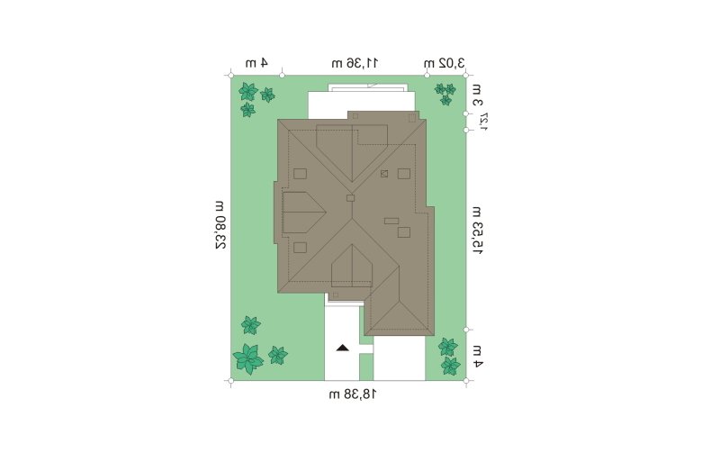 Projekt domu wielorodzinnego Zuzia (250) - Usytuowanie - wersja lustrzana