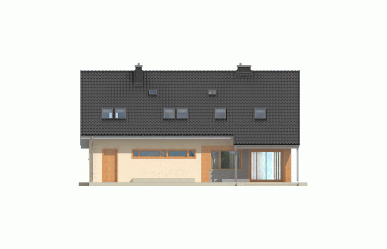 Projekt domu jednorodzinnego Amber G1 - elewacja 3