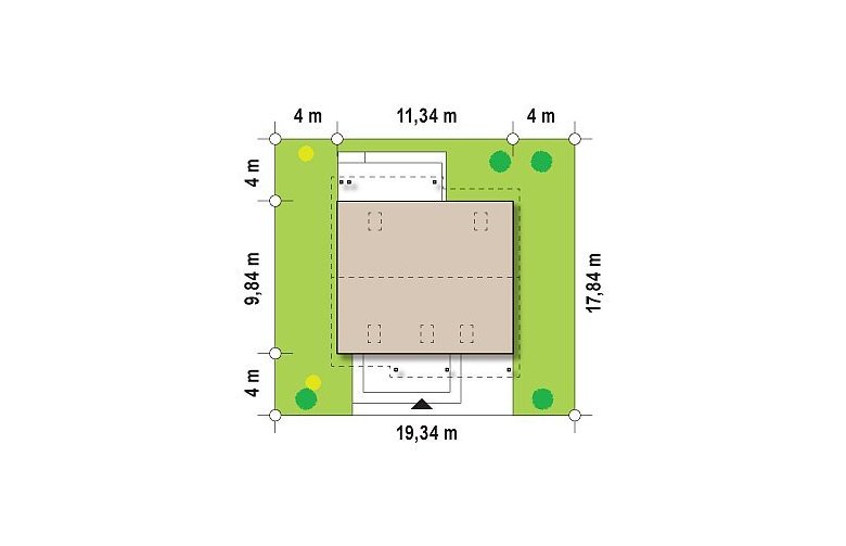 Projekt domu z poddaszem Z119 - Usytuowanie