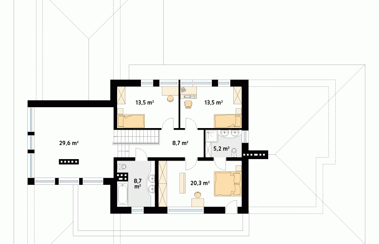 Projekt domu szkieletowego Bursztyn 3 - 