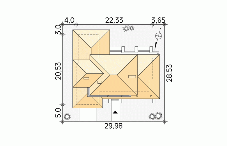 Projekt domu szkieletowego Bursztyn 3 - Usytuowanie