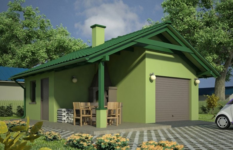 Projekt domu energooszczędnego G58 - Budynek garażowo - gospodarczy