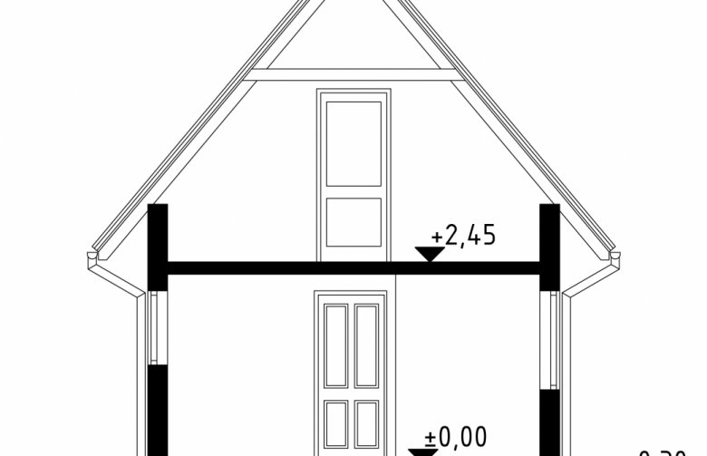 Projekt domu nowoczesnego G51 - Budynek letniskowy - przekrój 1