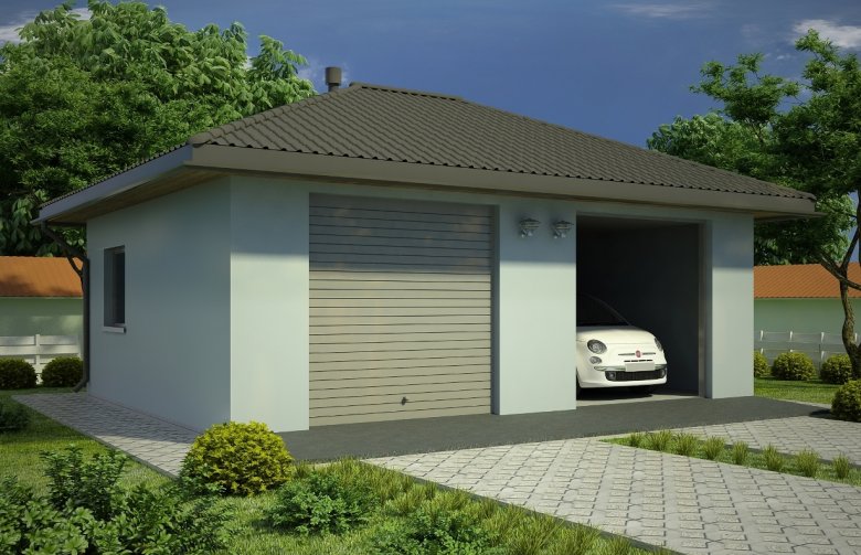 Projekt domu energooszczędnego G54 - Budynek garażowy
