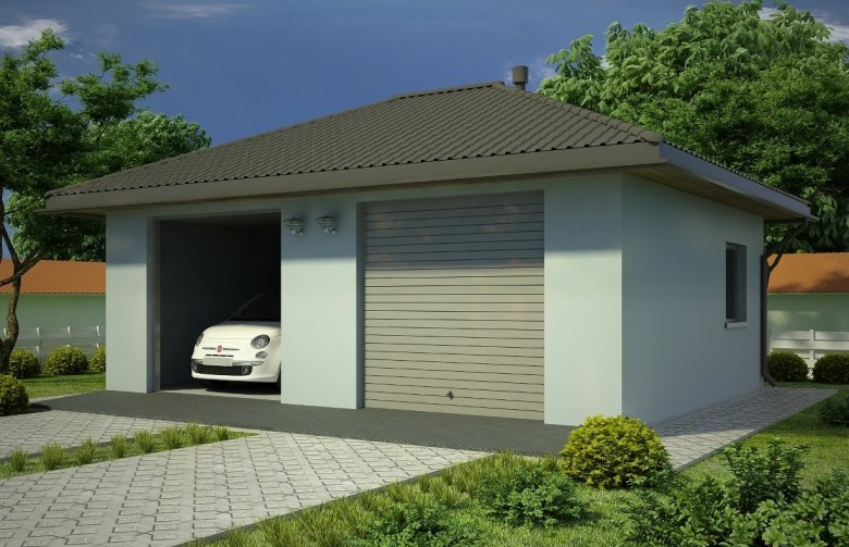 Projekt domu energooszczędnego G54 - Budynek garażowy