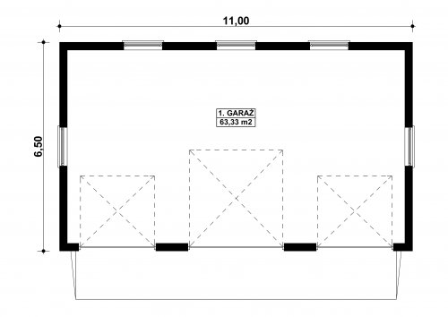 Rzut projektu G34 - Budynek garażowy