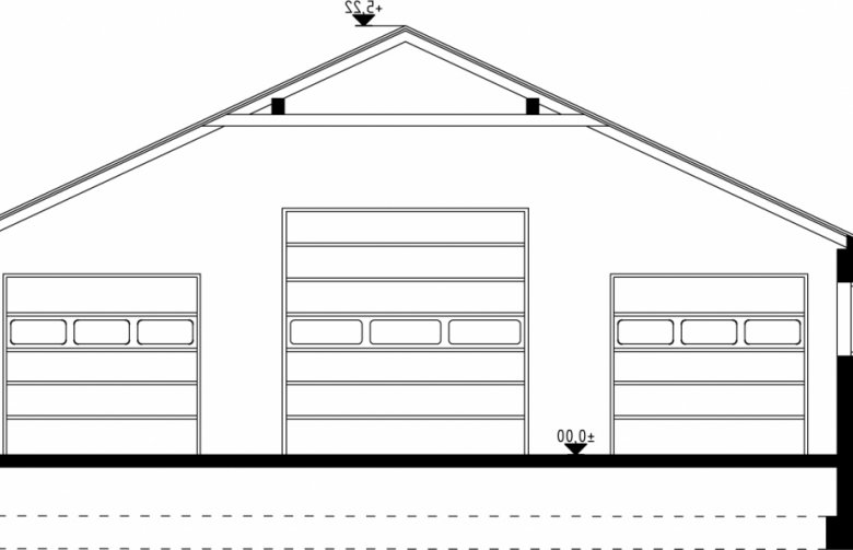 Projekt domu energooszczędnego G34 - Budynek garażowy - przekrój 1