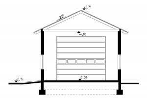 Przekrój projektu G50 - Budynek garażowo - gospodarczy