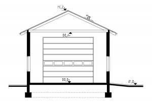 Przekrój projektu G50 - Budynek garażowo - gospodarczy w wersji lustrzanej