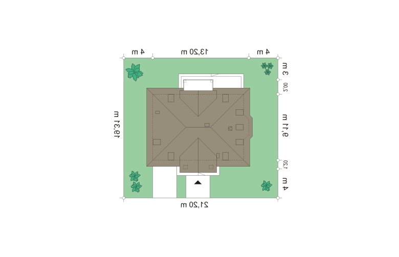 Projekt domu wielorodzinnego Stokrotka (206) - Usytuowanie - wersja lustrzana