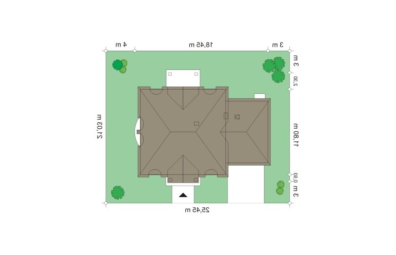 Projekt domu piętrowego Magnat (125) - Usytuowanie - wersja lustrzana