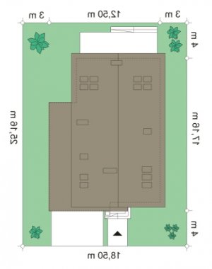 Usytuowanie budynku Jurajski (105) w wersji lustrzanej