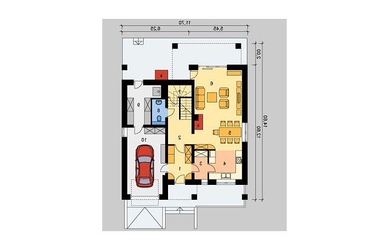 Projekt domu wielorodzinnego LK&724 - parter