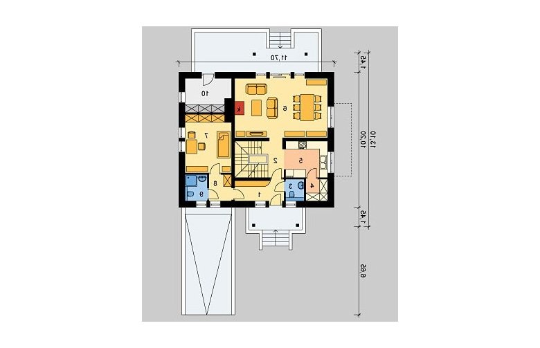 Projekt domu wielorodzinnego LK&719 - parter