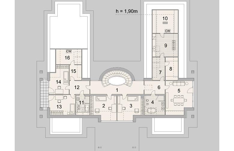 Projekt domu wielorodzinnego LK&1184 - poddasze