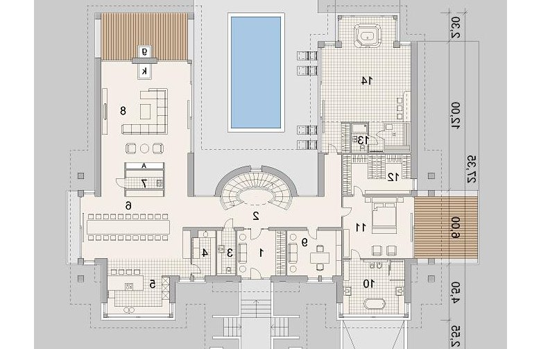 Projekt domu wielorodzinnego LK&1184 - parter