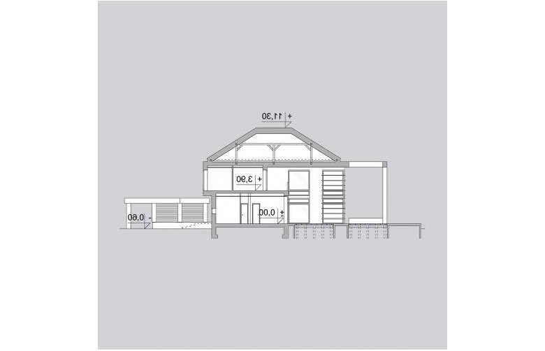 Projekt domu z poddaszem LK&1170 - przekrój 1