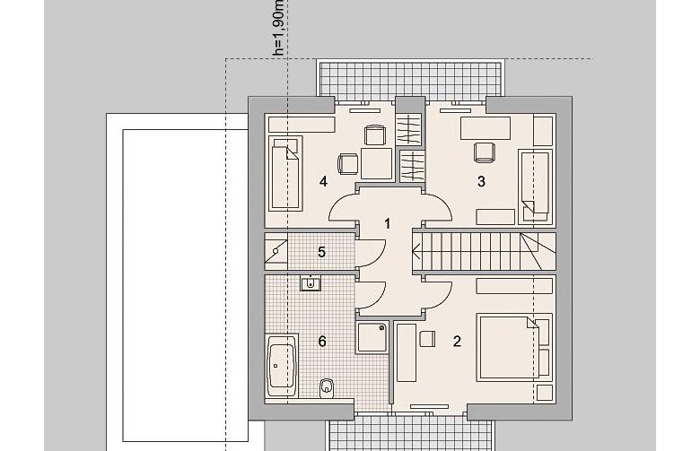 Projekt domu wielorodzinnego LK&1183 - rzut piętra