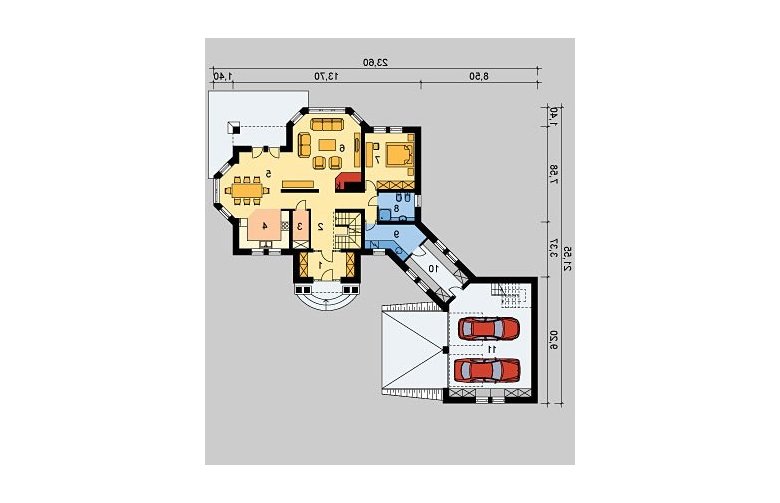 Projekt domu piętrowego LK&782 - parter