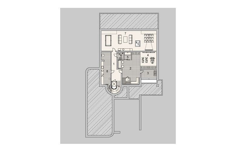 Projekt domu z poddaszem LK&1075 - piwnica