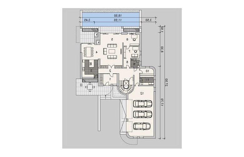 Projekt domu z poddaszem LK&1075 - parter