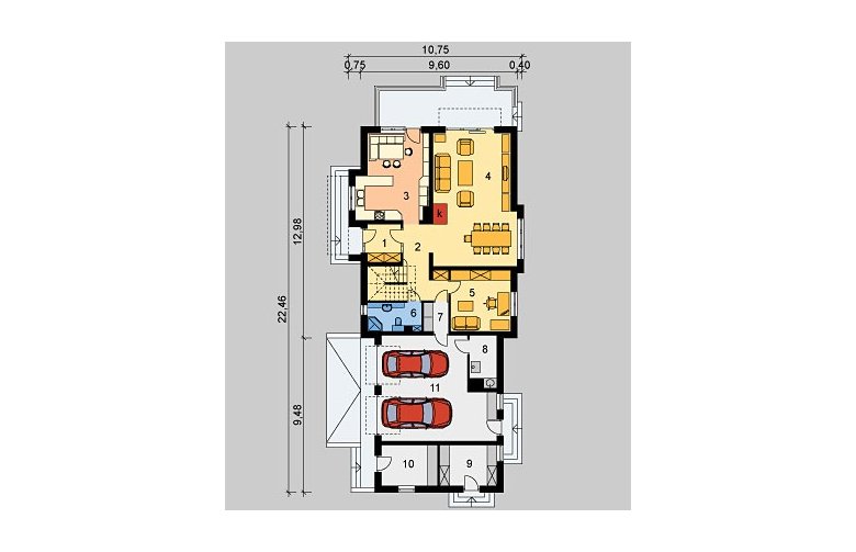 Projekt domu bliźniaczego LK&776 - parter