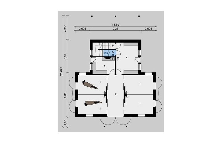 Projekt domu wielorodzinnego LK&781 - parter